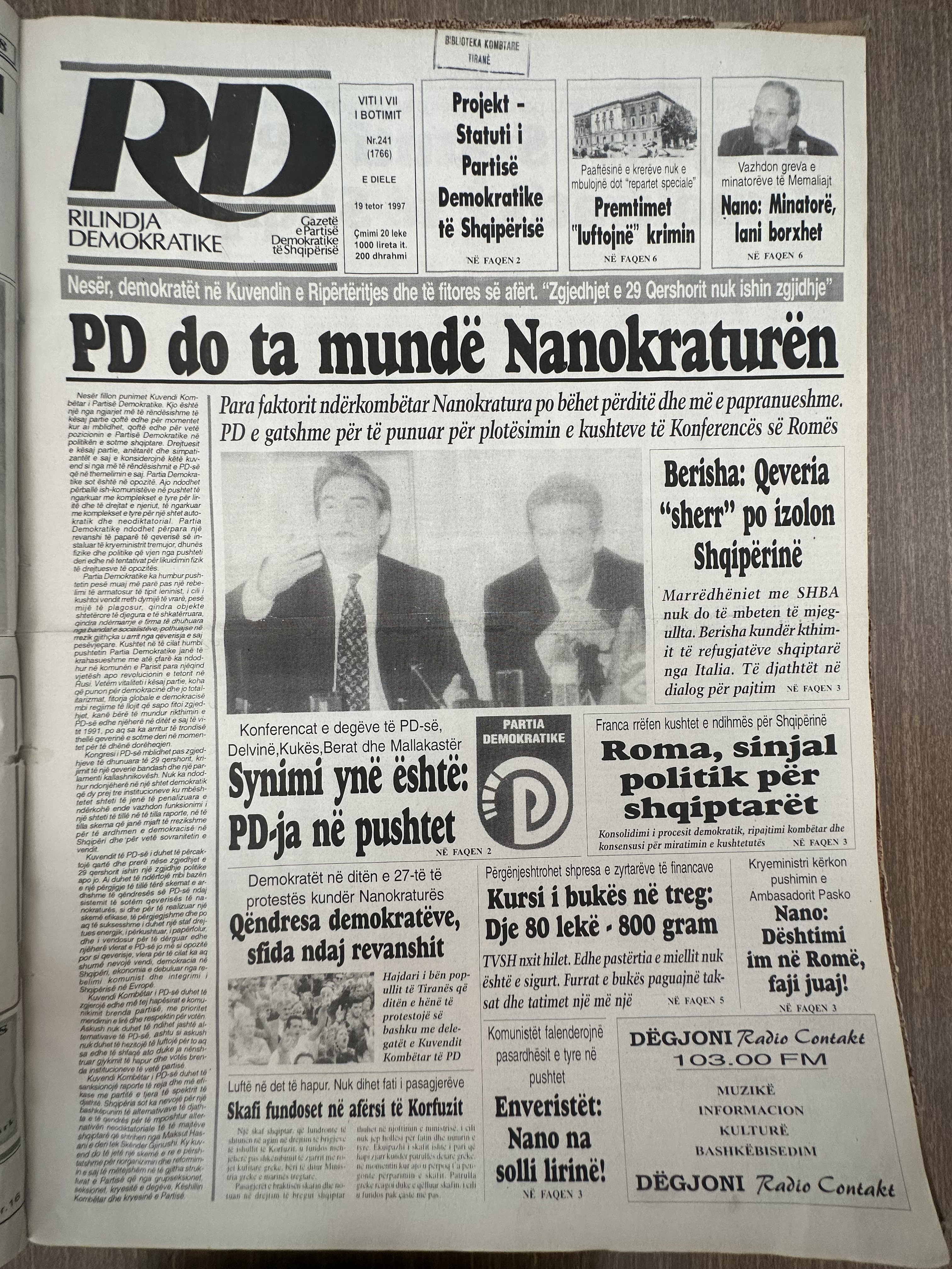 Rilindja Demokratike 1997-10-19
